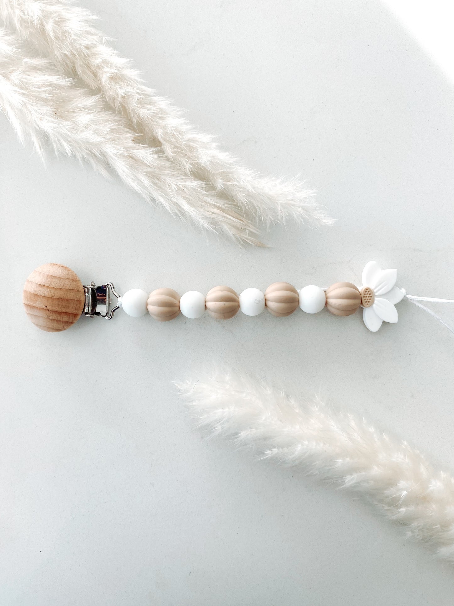 Beige Flower Clip