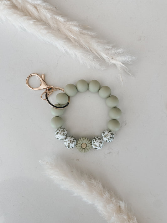 Green Sunflower Wristlet